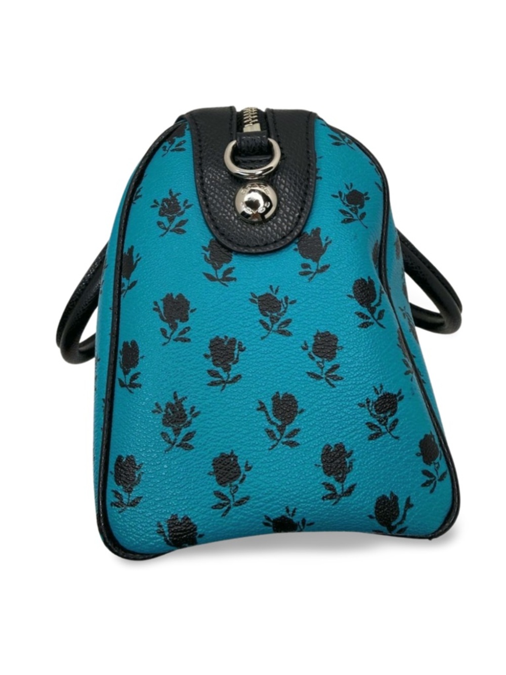 Coach Badlands Mini Bennett Satchel Blue Floral Print Leather Crossbody - Picture 4 of 15